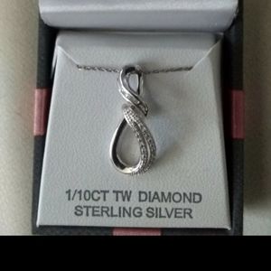 NWTS GENUINE DIAMOND STERLING SILVER NECKLACE